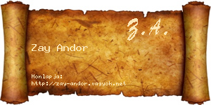 Zay Andor névjegykártya