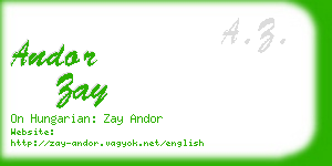 andor zay business card